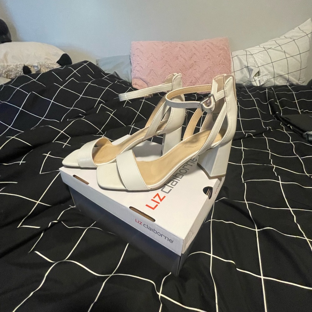 Liz Claiborne White High Heeled Sandals